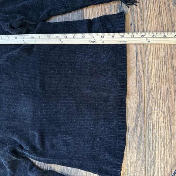 Vintage Y2K Designers Originals Studio Black Fringe Sweater Women’s S - Picture 4 of 5